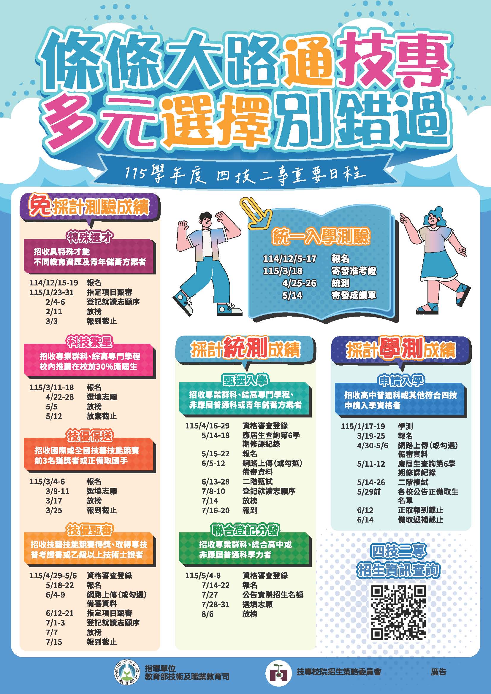 115學年度四技二專招生重要日程表